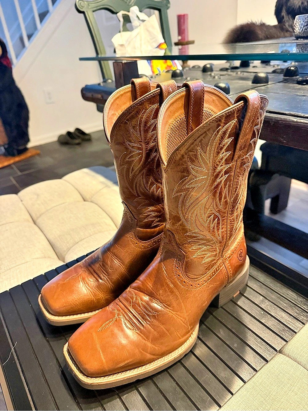 Ariat Sport Western Wide Square Toe Cowboy Boot Brown US 10.5 EE